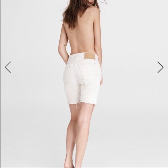 Rag & bone Maya High Rise Walking Bermuda shorts White Raw Hem Size 25 - Picture 1 of 12
